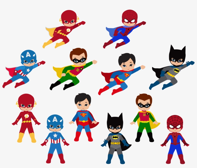 Clip Art Black And White Library Free Super Hero Clipart - Superhero Clipart, transparent png #69098