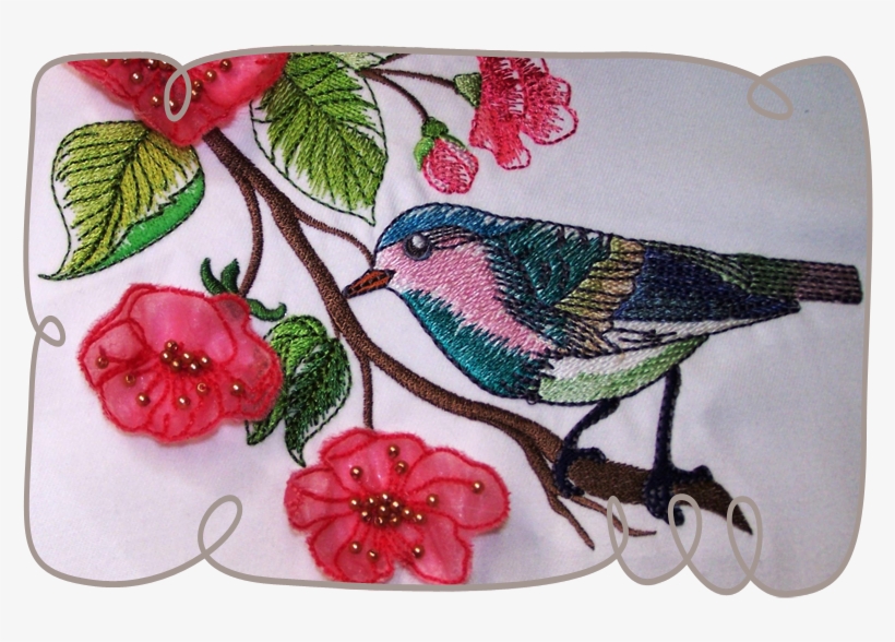 Watercolor Bird With 3d Blossoms - Hummingbird, transparent png #69118