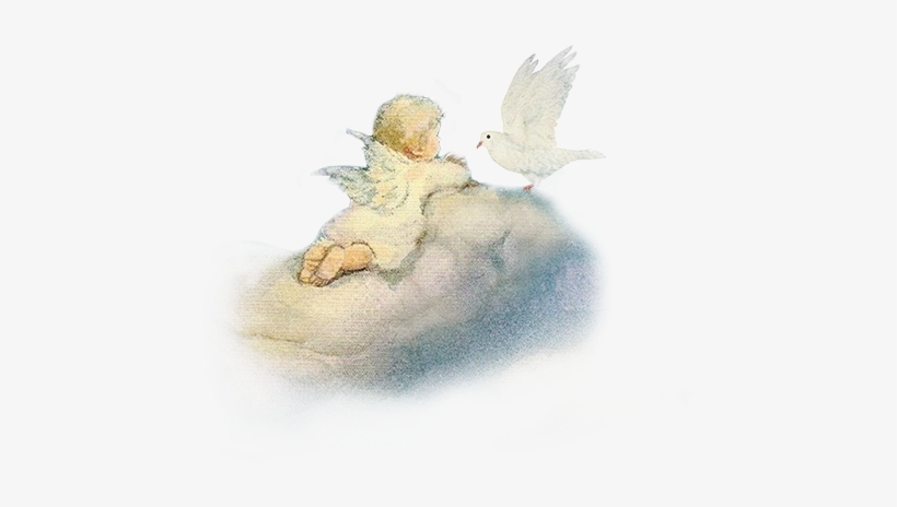 Ange Sur Un Nuagecolombe - Watercolor Paint, transparent png #69168