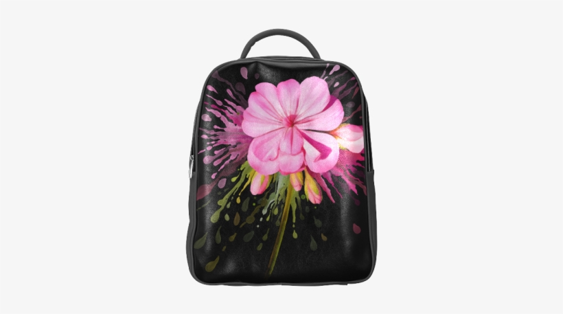 Pink Flower Color Splash, Watercolor Popular Backpack - Eruption, transparent png #69549