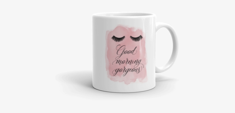 Watercolor Good Morning Lashes Coffee Mug - Mug, transparent png #69771