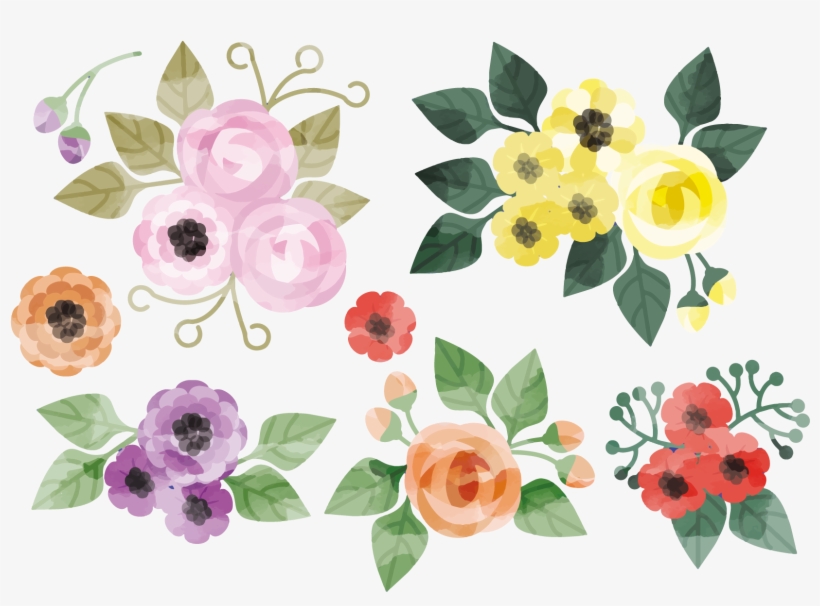 Floral Design Flower Watercolor Painting Creative Watercolor - Flower Watercolor Vector, transparent png #69797