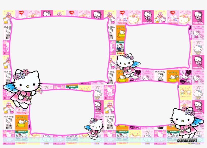 Hello Kitty 4r Photobooth Template - Hello Kitty Frame Collage, transparent png #69898