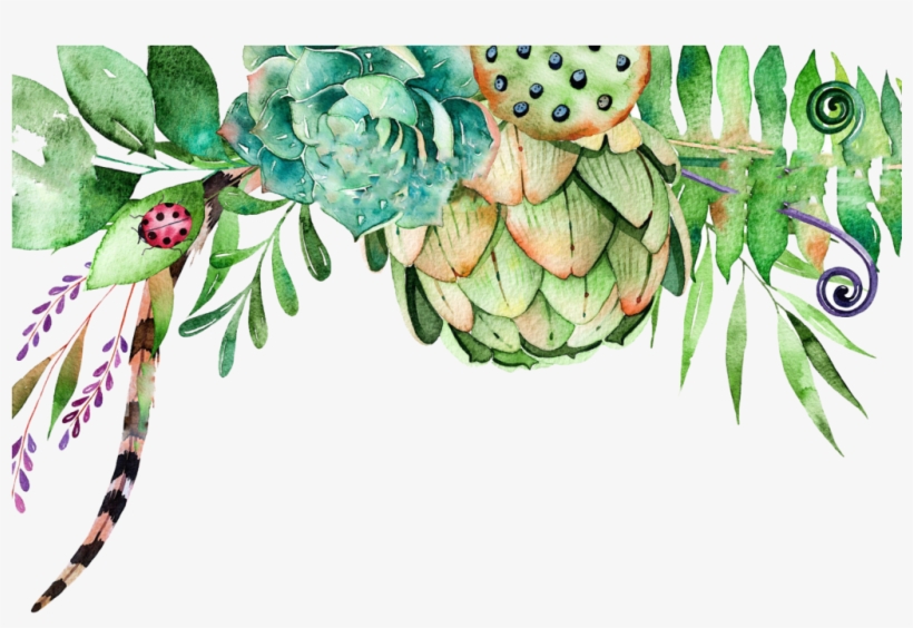 Download Free Watercolor Crane Composition Png Floral And Succulent Clipart Free Transparent Png Download Pngkey