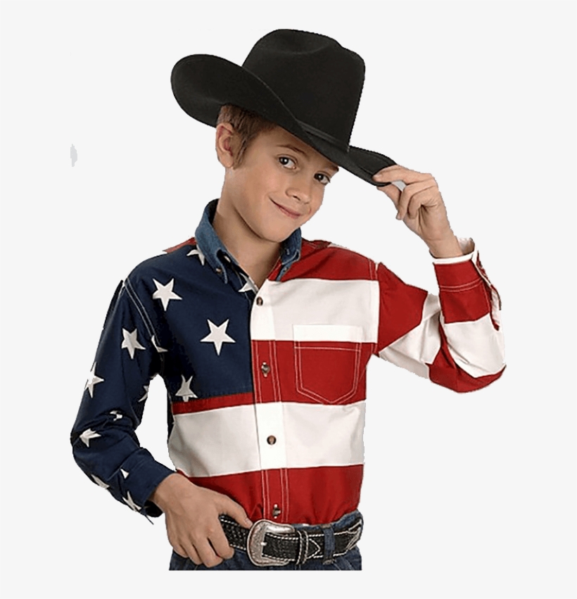 Roper Boy's Long Sleeve Shirt Stars & Stripes American - Costume Hat, transparent png #600445