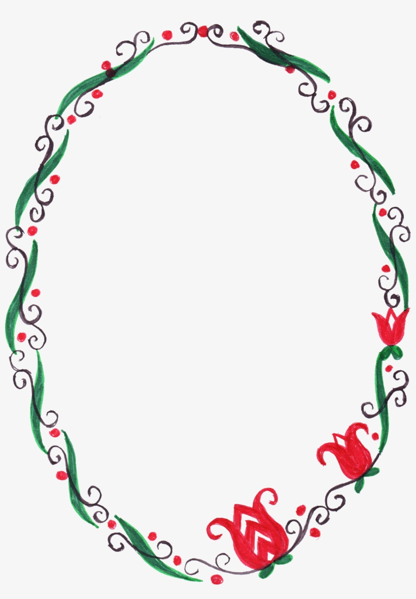 10 Oval Flower Frame - Oval Flower Frame Png, transparent png #600610