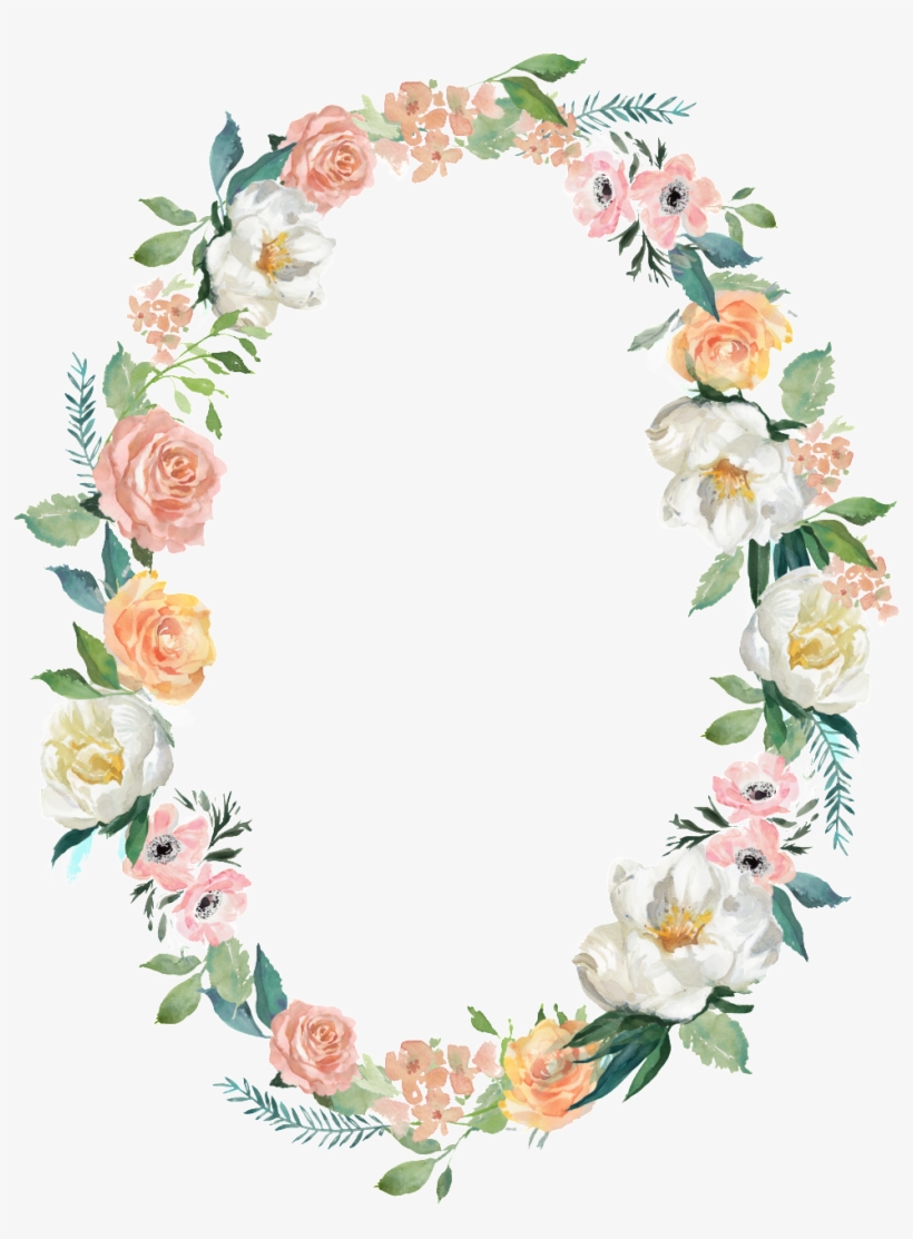 Cartoon Watercolor Wreath Decorative Border Png - Vector Graphics, transparent png #600741