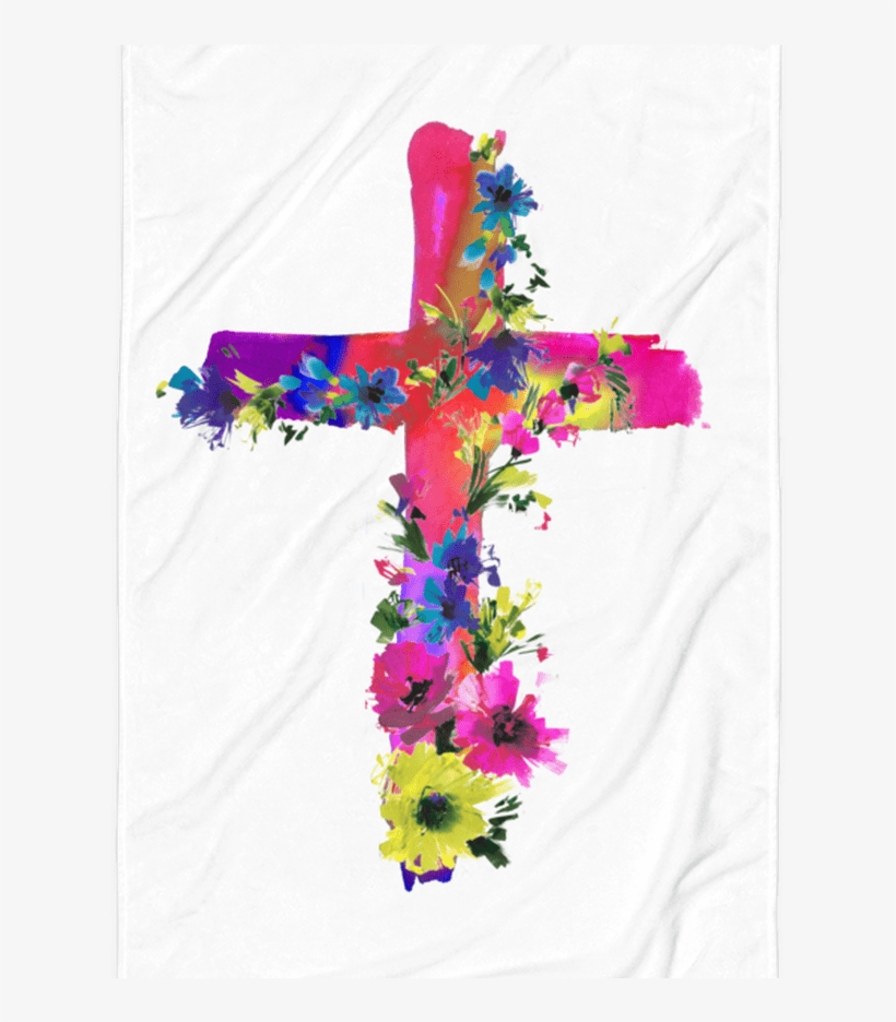 Watercolor Flowers & Cross Towel Llama Luv Co, transparent png #600776