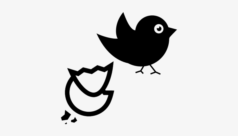 Black Bird And Broken Egg Vector - Dibujo Blanco Y Negro Pajaro, transparent png #601935
