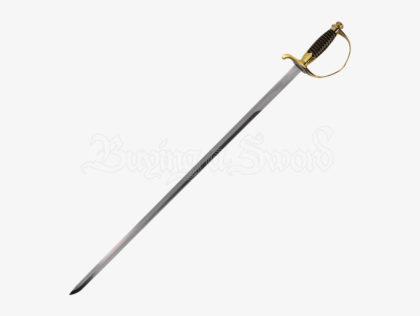Gold And Black Handle Cavalry Sword - Paint Brush No 8, transparent png #602226