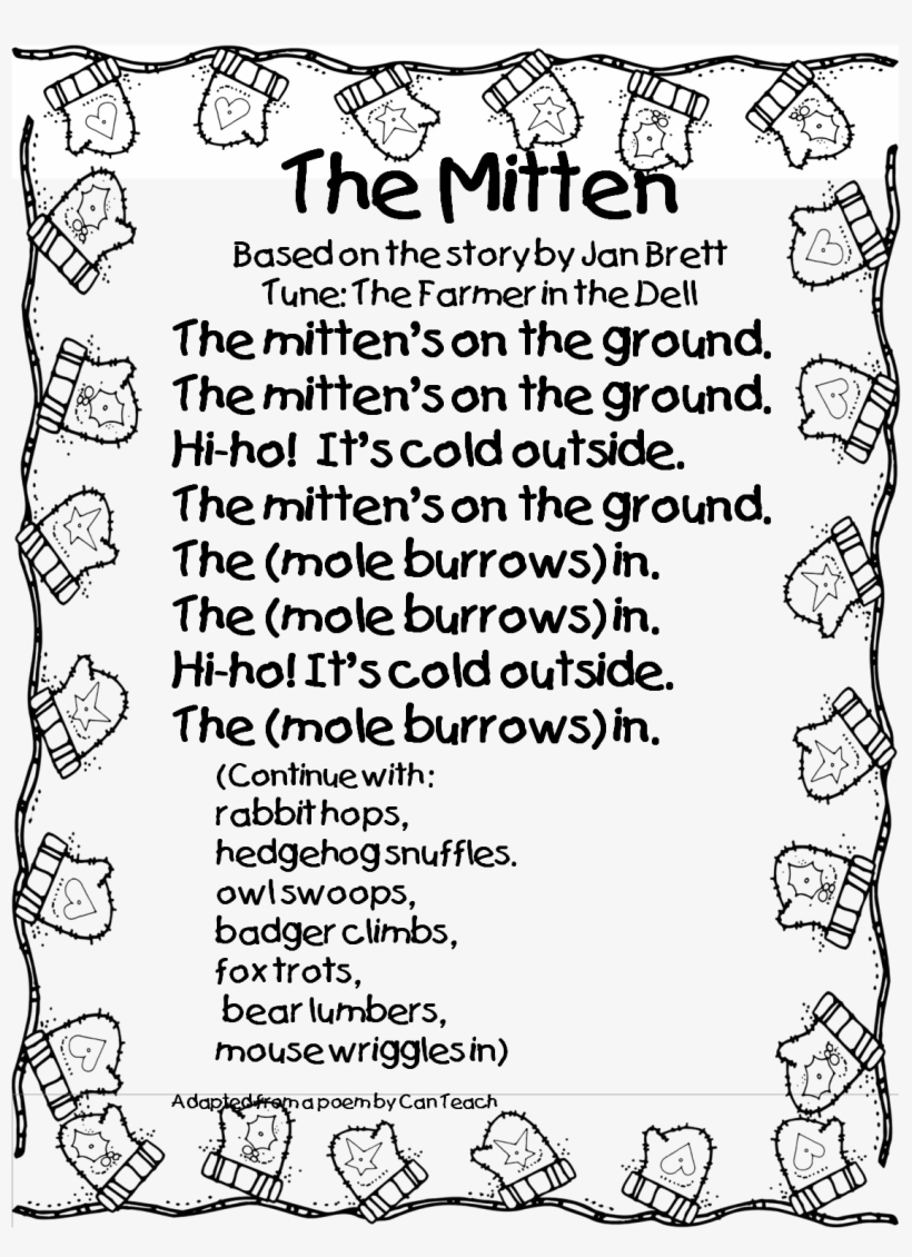 Duck Clipart Black - Mitten Jan Brett Poem, transparent png #602292