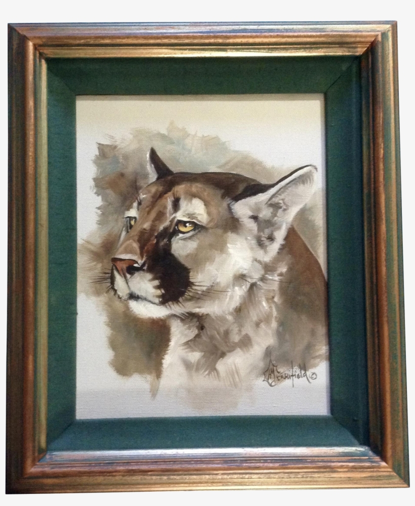 Holly Merrifield, Oil Painting On Canvas Mountain Lion - Oil Painting, transparent png #602338