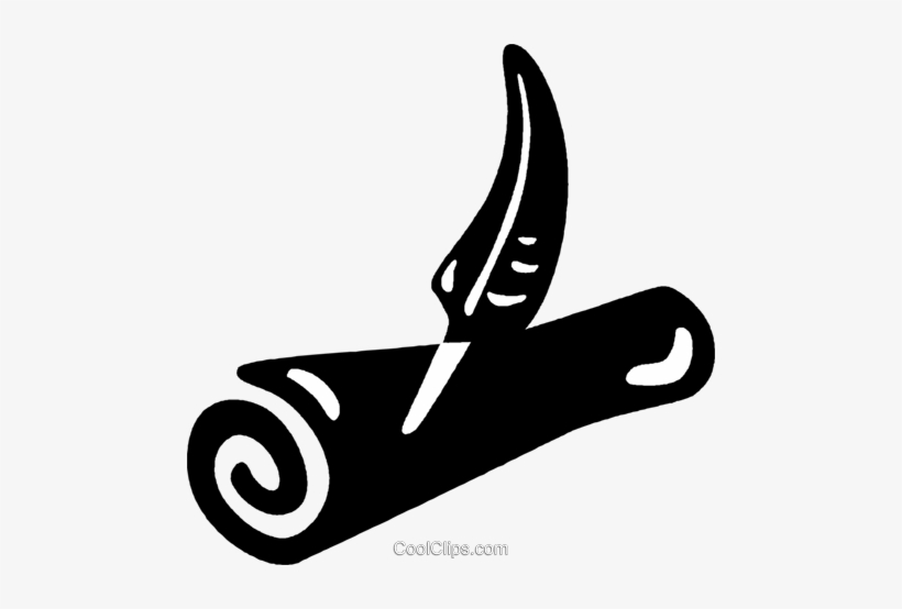 Scroll And Feather Pen Royalty Free Vector Clip Art - Quill, transparent png #602520