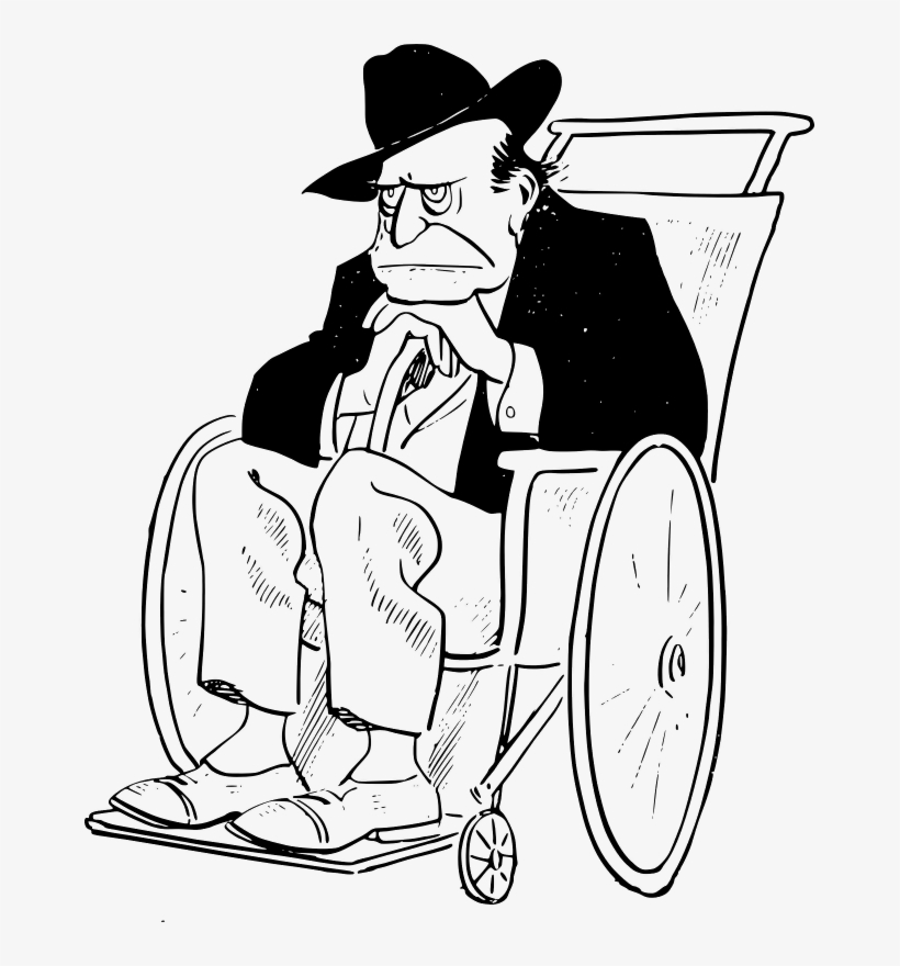 Old Man In A Wheelchair Cartoon - Free Transparent PNG Download - PNGkey