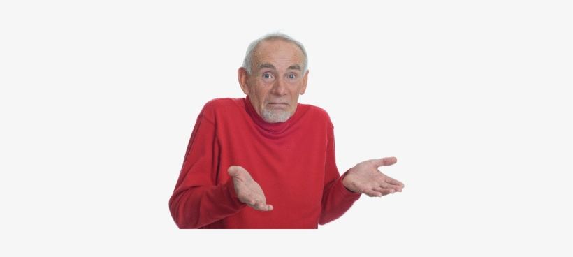 Shrug Emoji Old Man - Shrugging Old Man Png, transparent png #603032