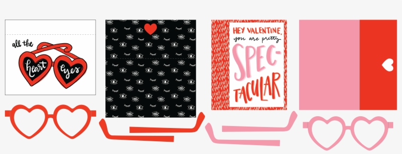 Printable Valentine Cards With Heart Glasses Supplies, transparent png #603255