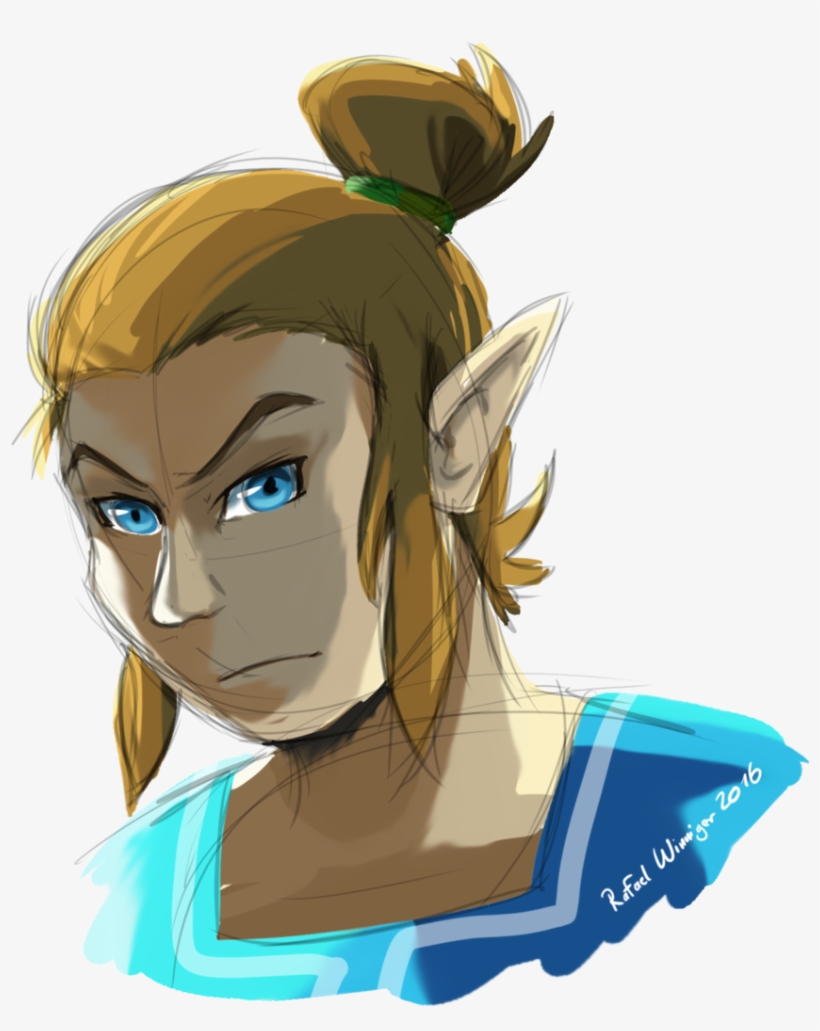 Man Bun Link By Comic - Link Man Bun Zelda, transparent png #603536