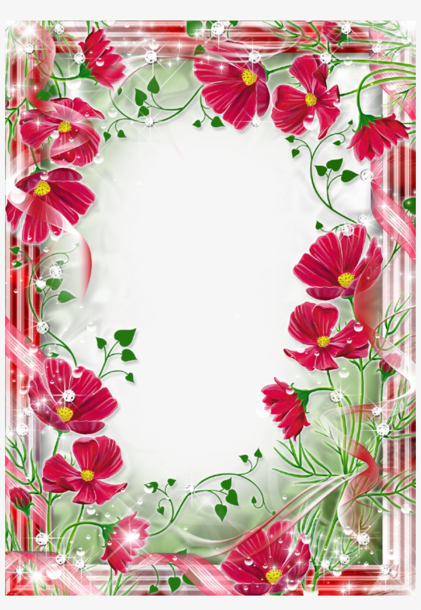 Beautiful Frame Flowers Clipart Picture Frames Flower - Beautiful Flowers Photo Frames, transparent png #603615