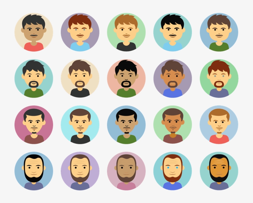 Icon Set Of 4 Men With Facial Hair - Man, transparent png #603681