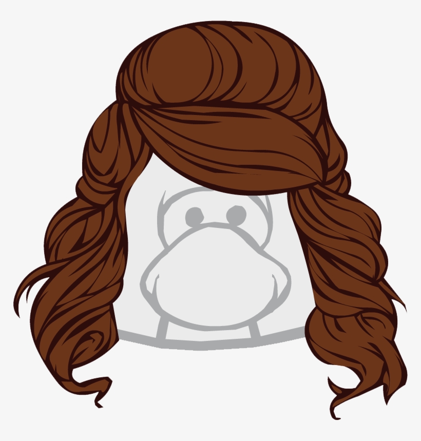 Wig Clipart Brunette Hair - Club Penguin Fire Kimono, transparent png #604449