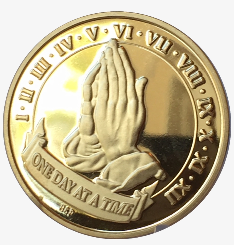 Praying Hands One Day At A Time 22k Gold Plated Aa, transparent png #604588