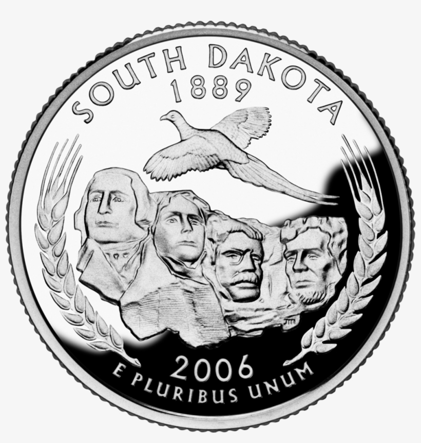 South Dakota Quarter Dollar Coin - Quarter Dollar South Dakota 2006, transparent png #604685