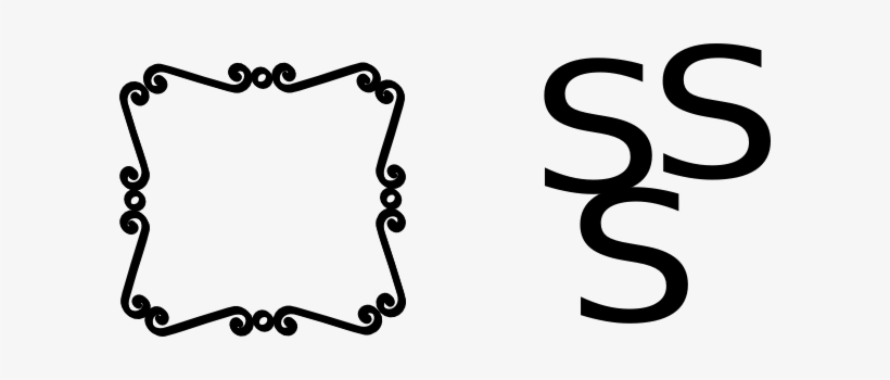 Scroll Border Clip Art - Custom Monogram King Duvet, transparent png #604893