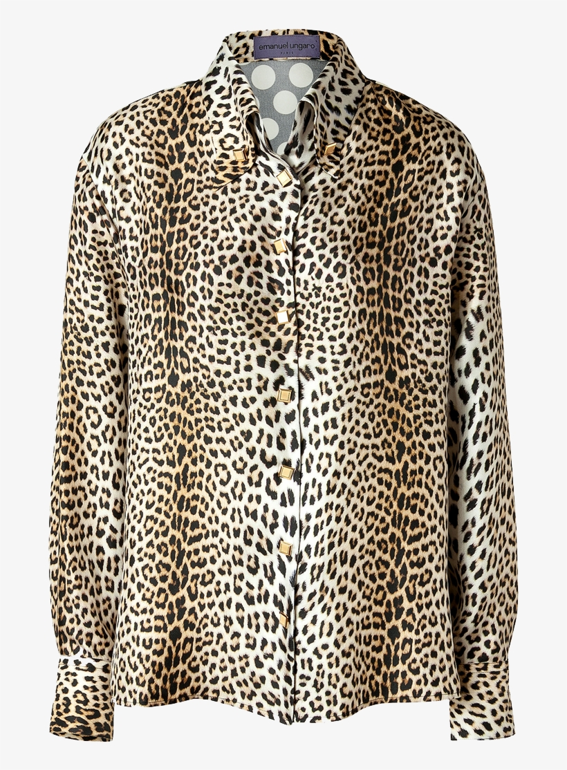 Emanuel Ungaro Silk Leopard Print Front Polka Dot Back - Silk Leopard ...