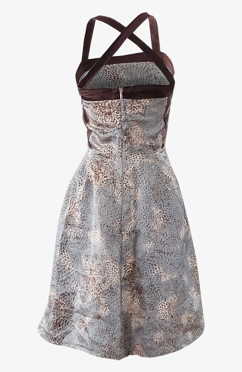 Gold And Teal Satin Leopard Print Dress By British, transparent png #605305