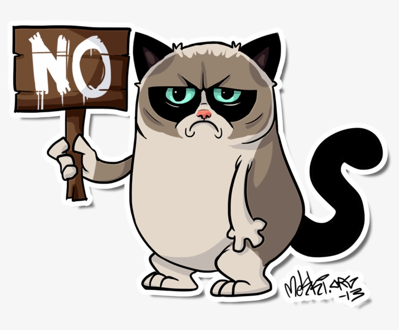 No Cat Mammal Small To Medium Sized Cats Cat Like Mammal - Grumpy Cat Clip Art, transparent png #605418