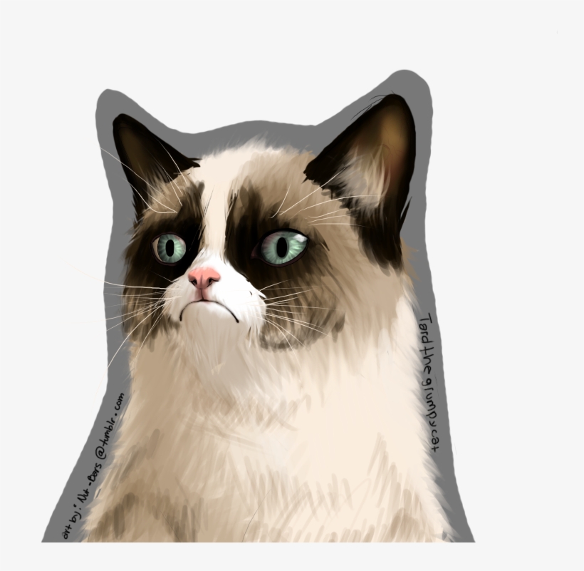 Grumpy Cats - Grumpy Cat Face Art Png, transparent png #605500