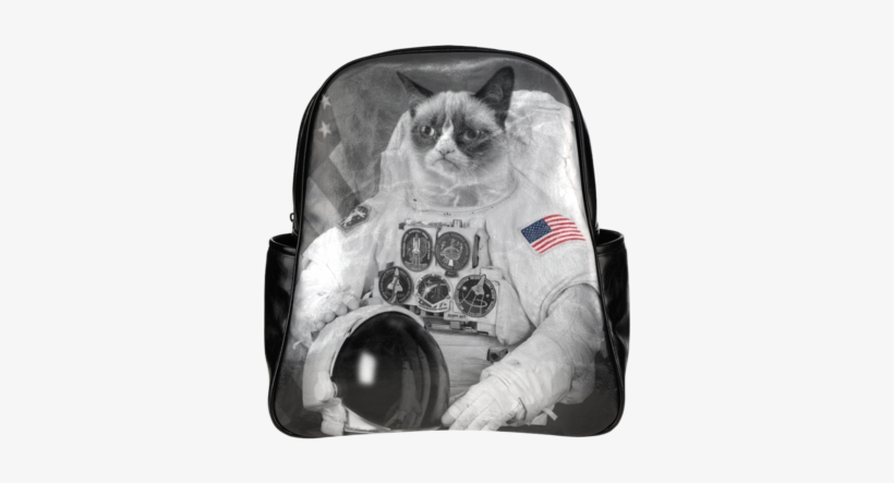 Sale Grumpy Cat Hiking Backpack Genuine Leather Packsack - Thebardocollective Astronaut Lies Nasa No-one Has Been, transparent png #605547