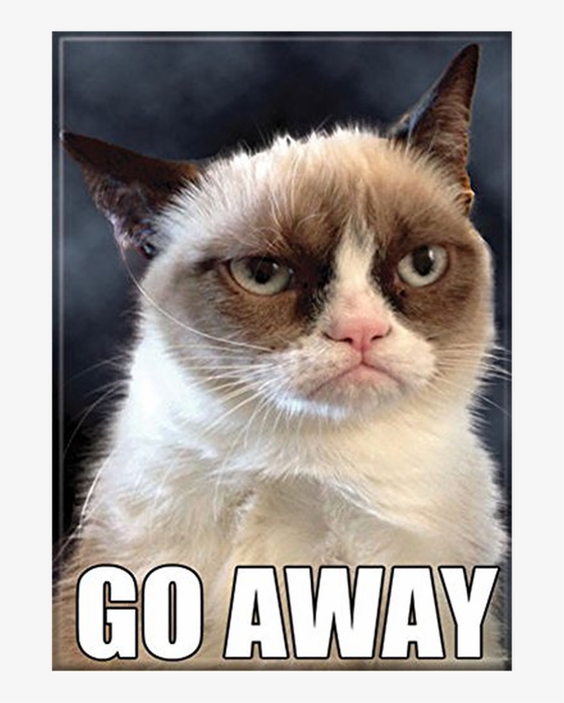 $0 - - Grumpy Cat - Go Away - Refrigerator Magnet, transparent png #605587