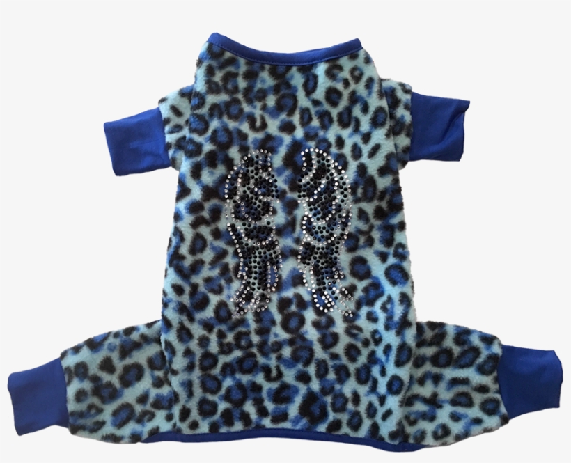 Blue And Black Leopard Print Fleece W/ Wing Iron On - Iron-on, transparent png #605699