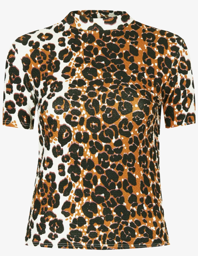 Cheetah Print Png Download - High Neck Leopard Print Top, transparent png #606256