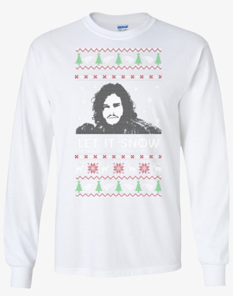 Jon Snow Ugly Christmas Shirts Let It Snow Hoodies - Christmas Jumper, transparent png #607444