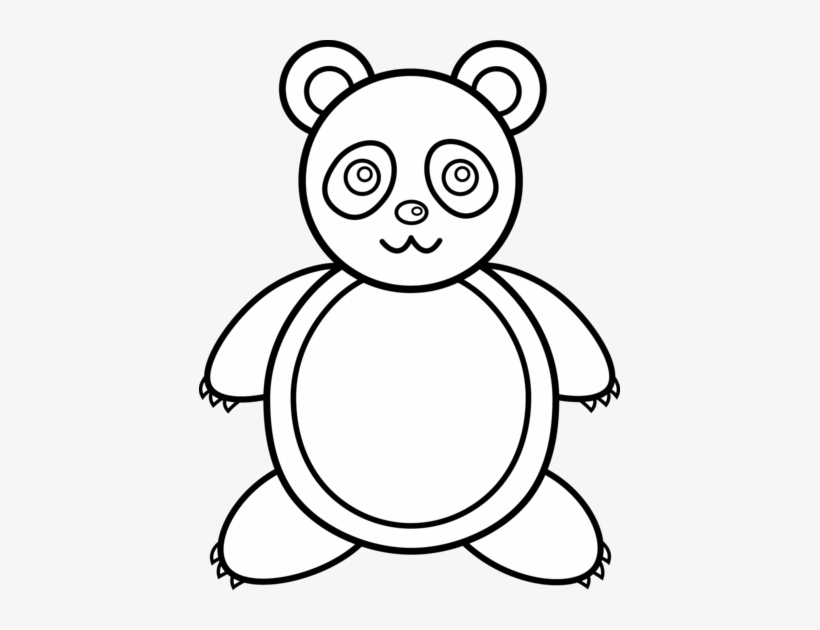 Fashionable Outline Of Panda Giant Red Black And White - Valentine Teddy Bear Coloring Pages, transparent png #607616