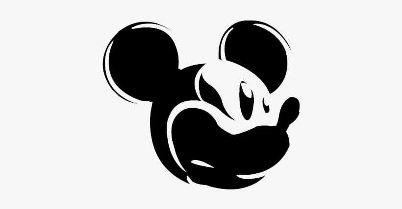 Free Mickey Mouse Head Silhouette, Download Free Clip - Mickey Mouse Black And White, transparent png #607773