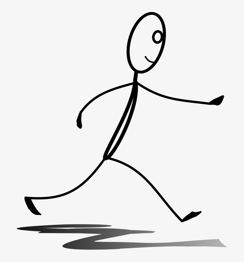 Stick Figure Running Drawing Download Animation Free - Stick Man Walking, transparent png #608037