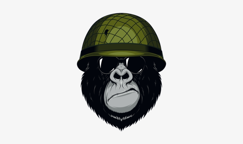 Grit Gorilla Knob Sticker - Goriila Cartoon With Glasses, transparent png #608339
