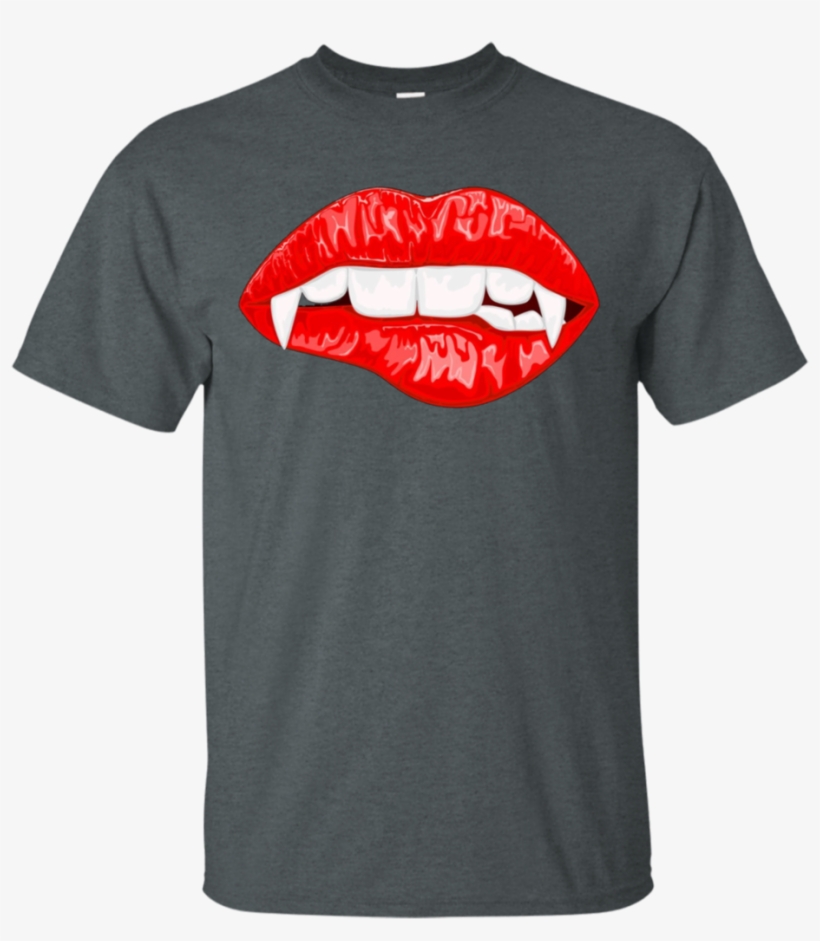 Red Female Lips With Vampire Fangs Halloween Horror - Zombie-outbreak-response-team Tanks, transparent png #608899
