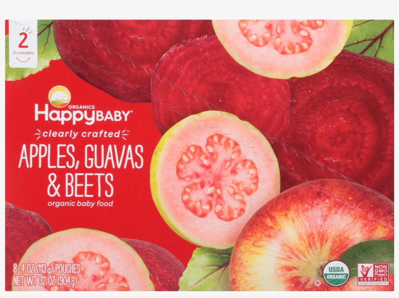 Happy Baby® Organics Apples, Guavas & Beets 4 Oz - Happy Baby Clearly Crafted, Stage 2, Apples, Pumpkins, transparent png #609356