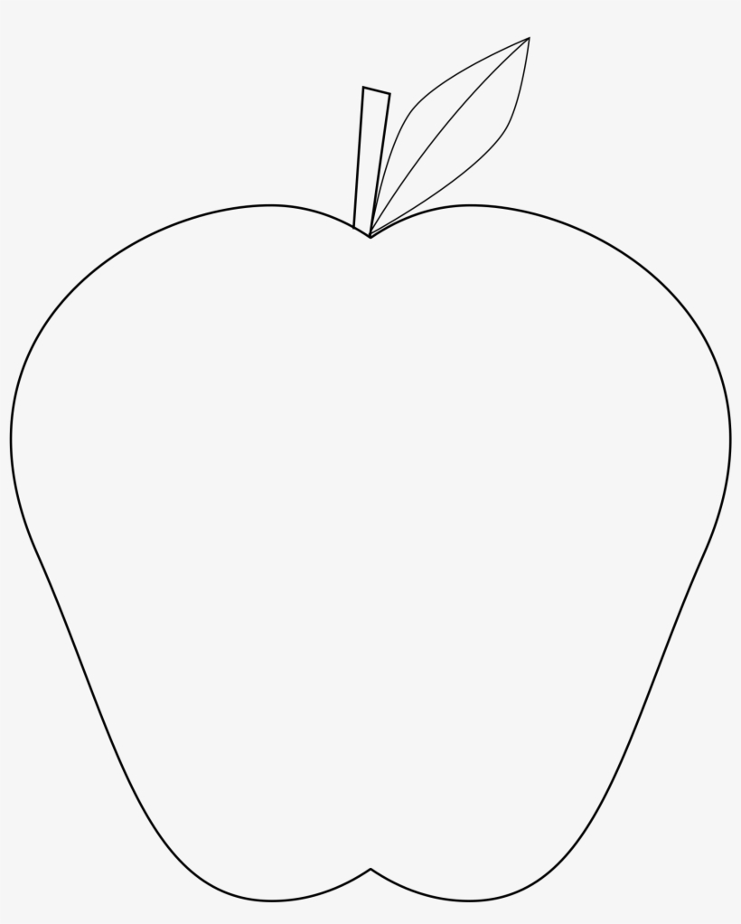 Apple Outline Png Transparent Library - Line Art, transparent png #609707