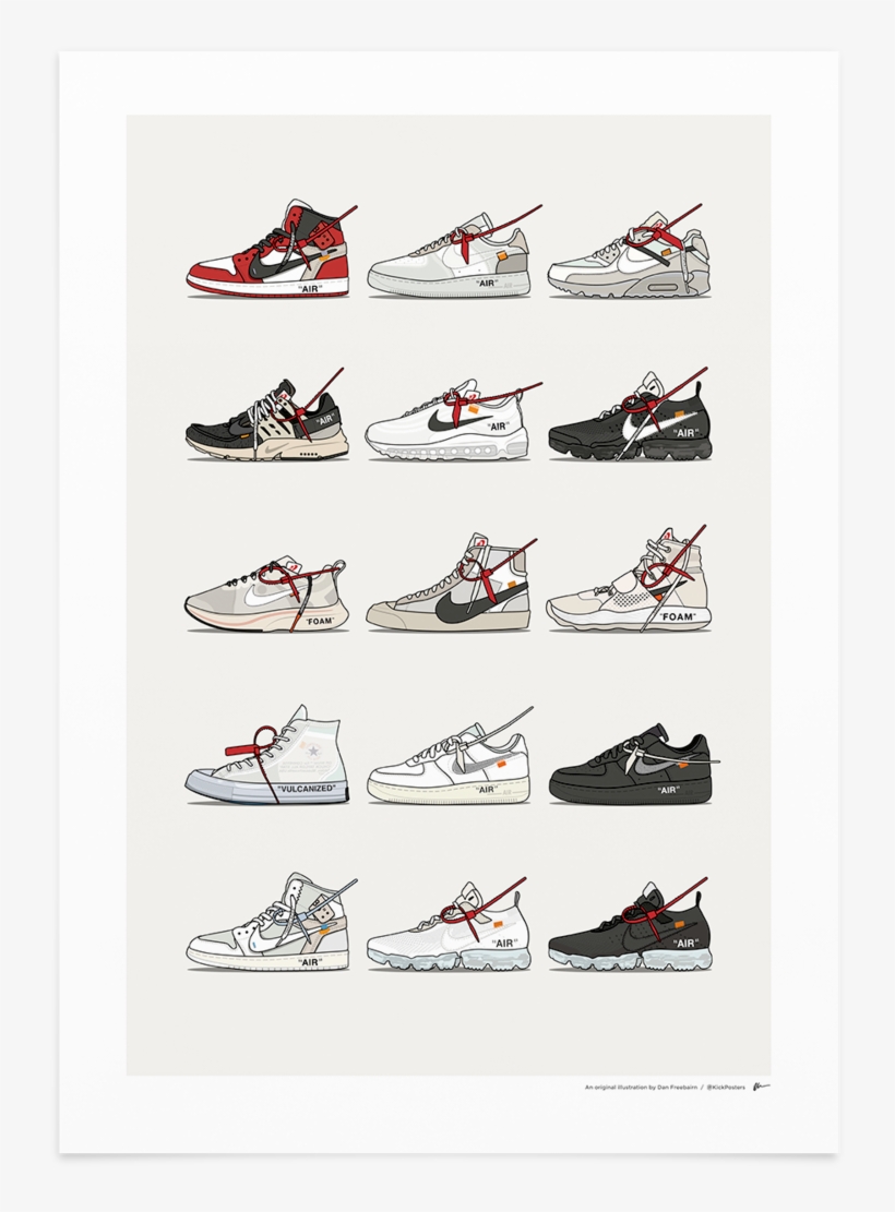 Off-white Collection Poster Kickposters - Off White Nike Collection, transparent png #609771