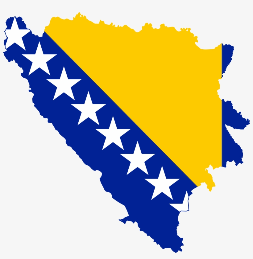 Bosnia And Herzegovina Flag Map, transparent png #6001696