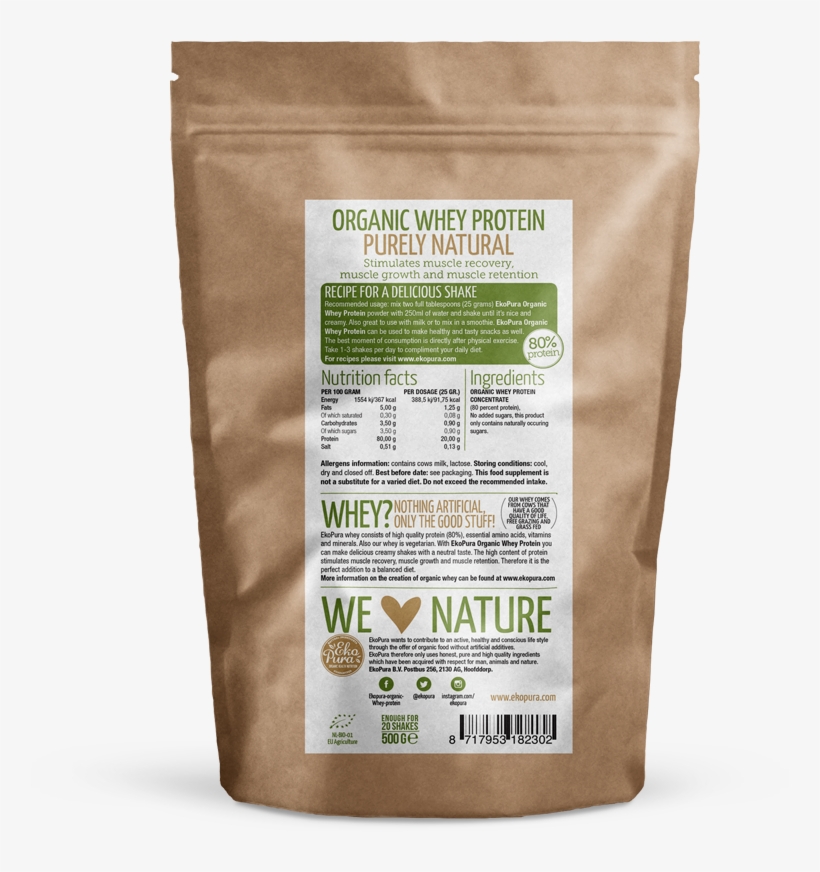 Ekopura Organic Whey Protein - Second Youth Lion's Mane Mushroom Extract 8:1 With, transparent png #6005338