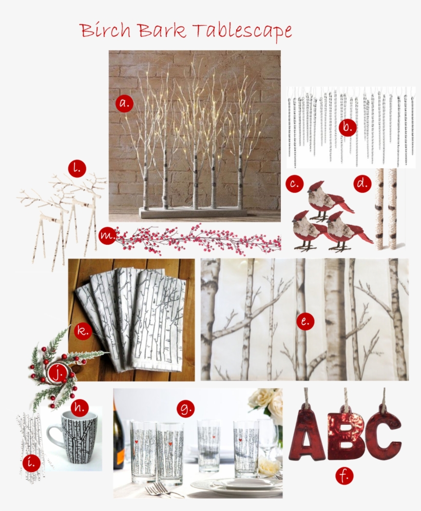 See How Birch Bark Dresses Up A Holiday Table - Raz Lighted Birch Tree Forest, 30", transparent png #6008065