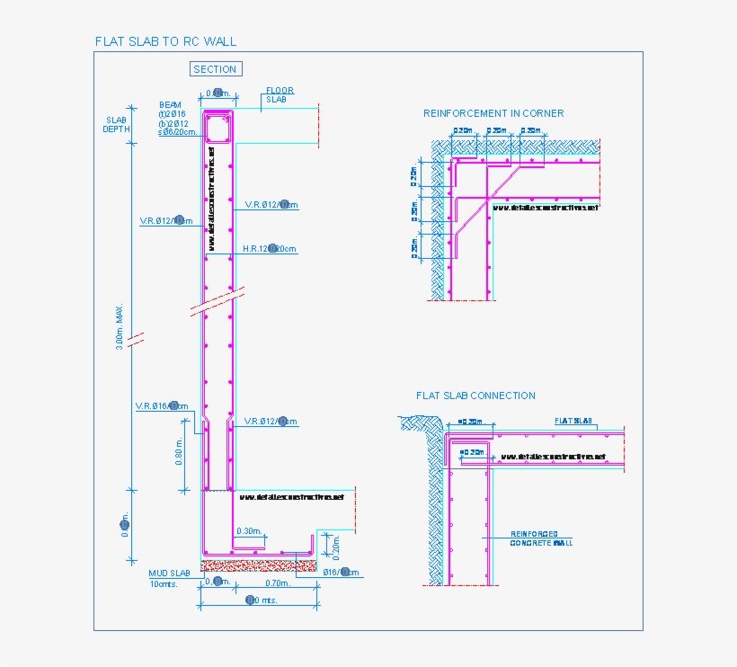 Flat Slab To Rc Wall Connection - Retaining Wall And Foundation Connection, transparent png #6008182