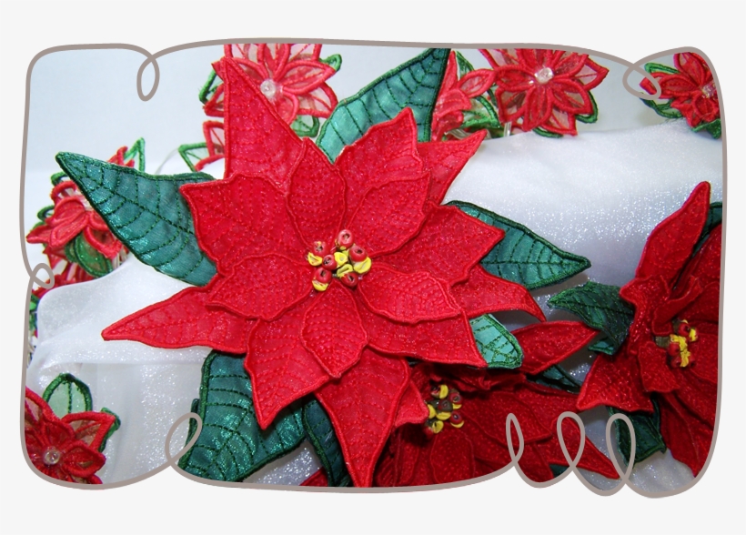 3d Poinsettia Fabric Flower - Poinsettia, transparent png #6008615