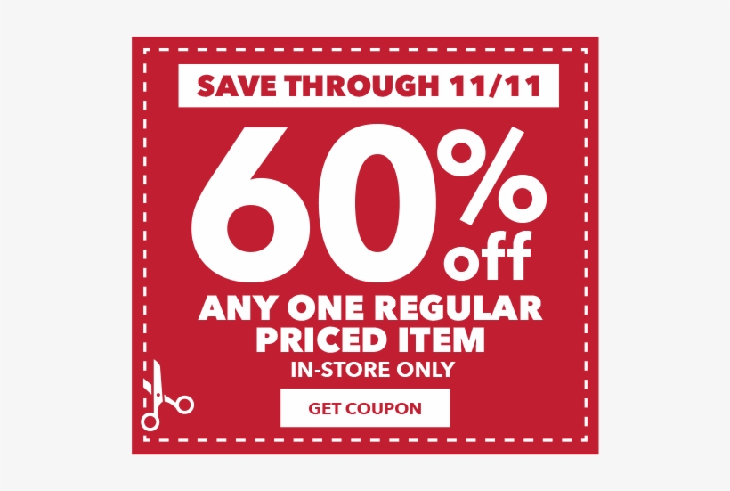 60% Off Any One Regular-priced Item - Joann 60 Off Coupon 2018, transparent png #6008677